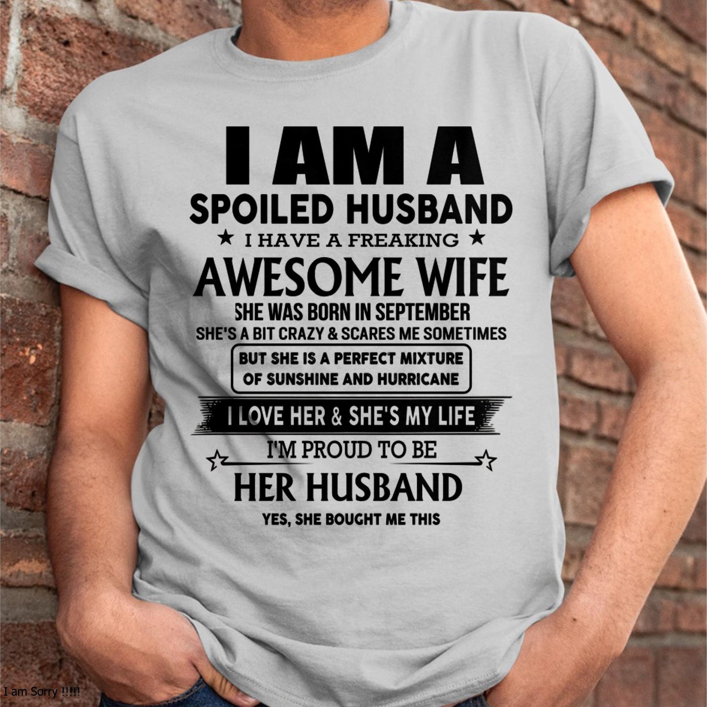 Lucky Man, Awesome Wife - Perfect T-Shirt From Wife DTSM09 (SKU-HUS-TS-09)