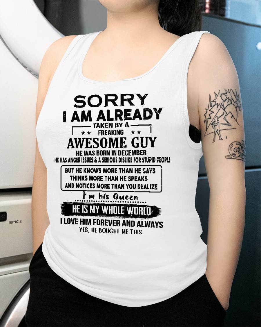 December - Taken by an Awesome Guy Shirt - Perfect Gift From Husband DTSM12 (SKUT08-11-12)