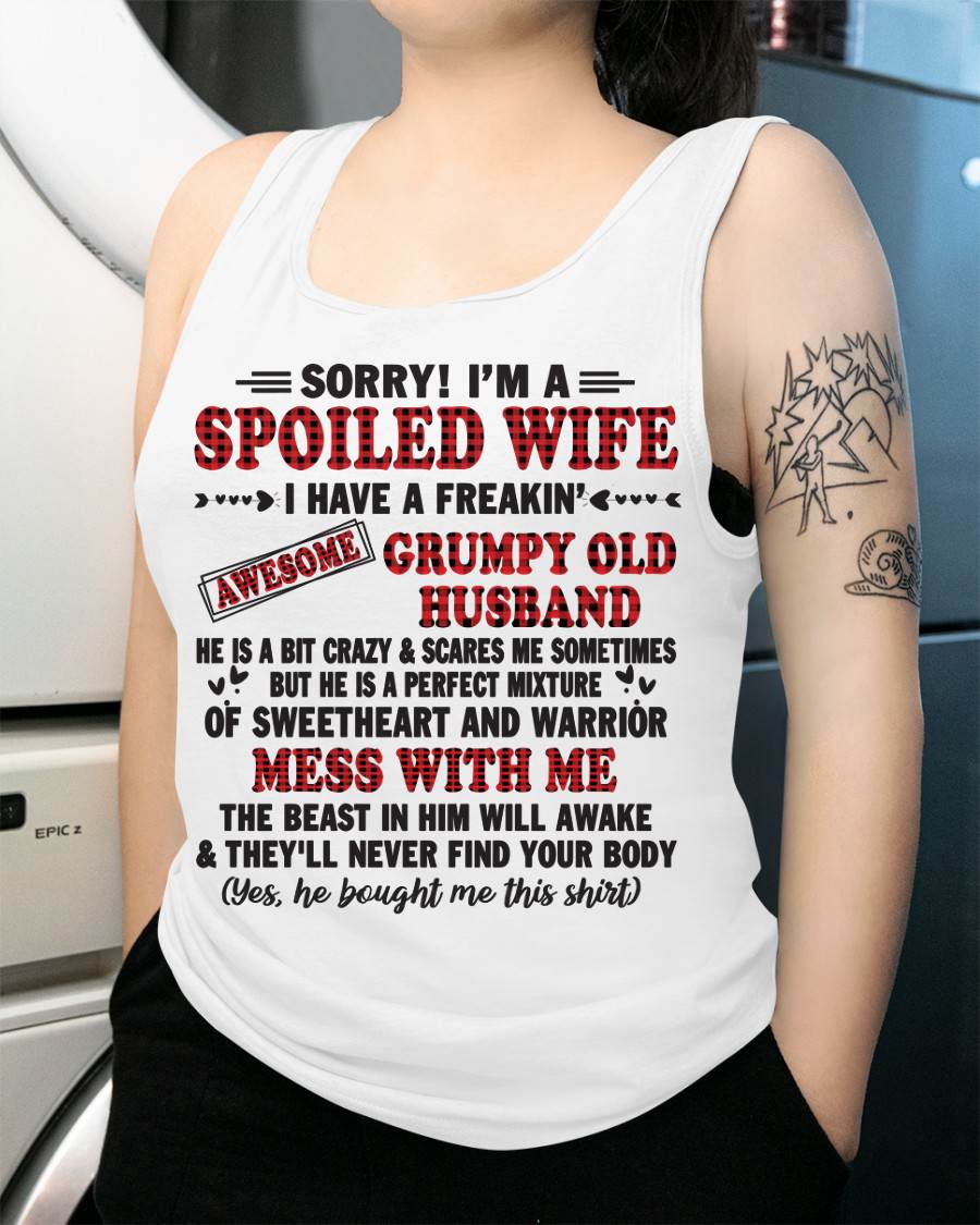 SPOILED WIFE OF AWESOME GRUMPY OLD HUSBAND - PERFECT GIFT FROM HUSBAND - DTSM00 (SKU12-111-00)