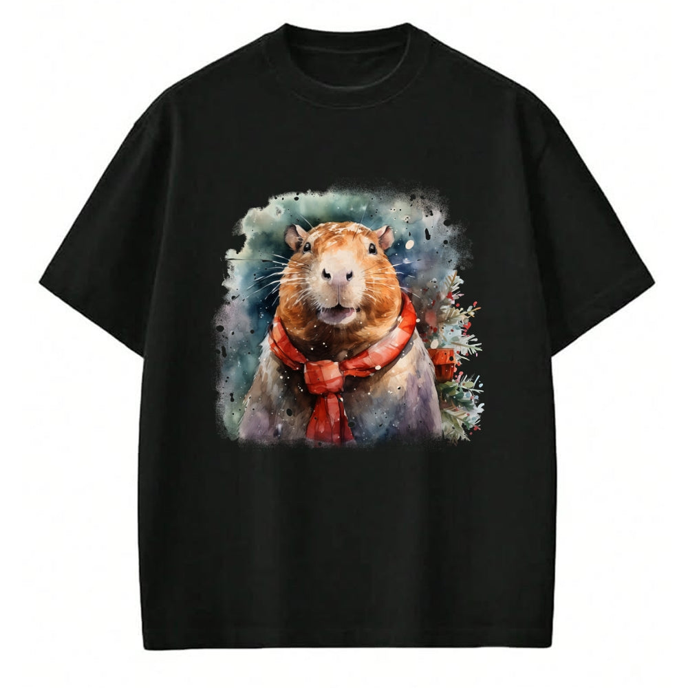Cute Capybara Shirt, Funny Capybara Unisex T-Shirt/Hoodie/Sweatshirt HLT00 - Capybara Christmas Long Sleeve T-Shirt (1)
