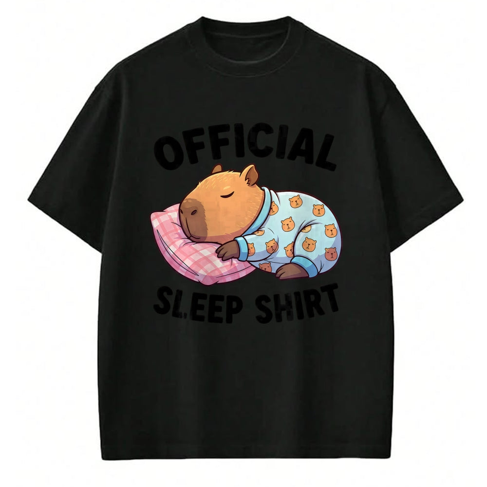 Cute Capybara Shirt, Funny Capybara Unisex T-Shirt/Hoodie/Sweatshirt HLT00 - Cute Kawaii Sleeping Capybara Official Sleepshirt Nightgown T-Shirt