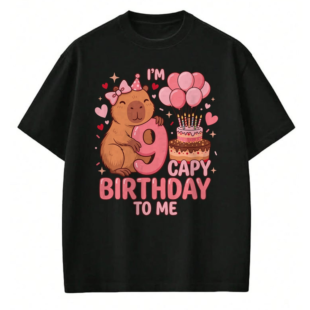 Cute Capybara Shirt, Funny Capybara UnisexT-Shirt/Hoodie/Sweatshirt HLT00 - Capybara 9 Year Birthday Girl Capybara 9th Birthday 2017 T-Shirt