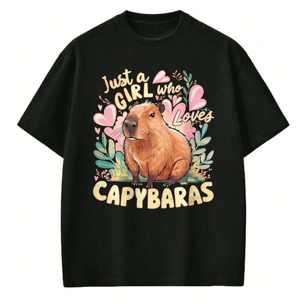 Cute Capybara Shirt, Funny Capybara Unisex T-Shirt/Hoodie/Sweatshirt HLT00 - Capybara Cute Just a Girl who Loves Capybaras T-Shirt