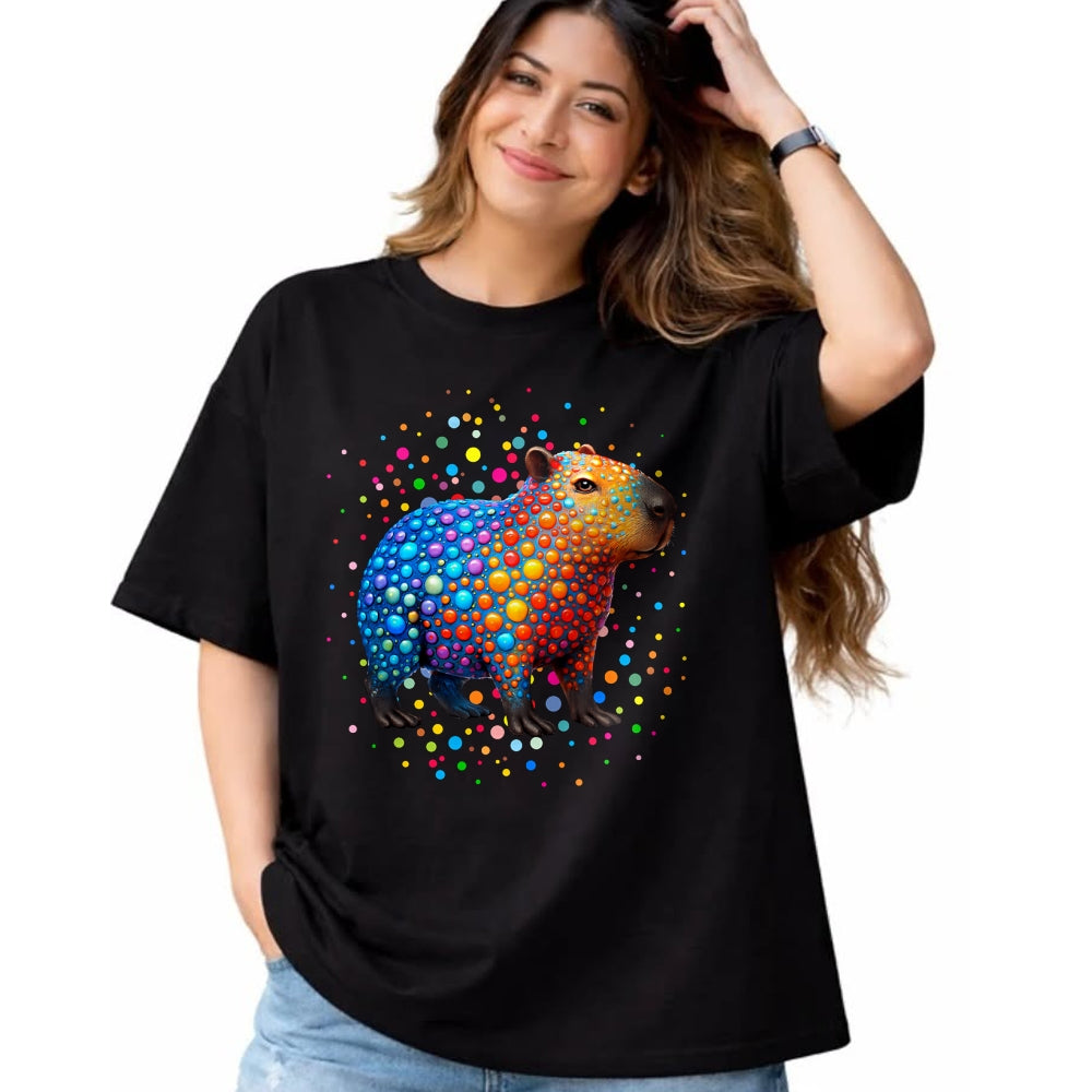 Cute Capybara Shirt, Funny Capybara Unisex T-Shirt/Hoodie/Sweatshirt HLT00 - Capybara Lovers Polka Dots Happy Dot Day Girls Boys Kids T-Shirt