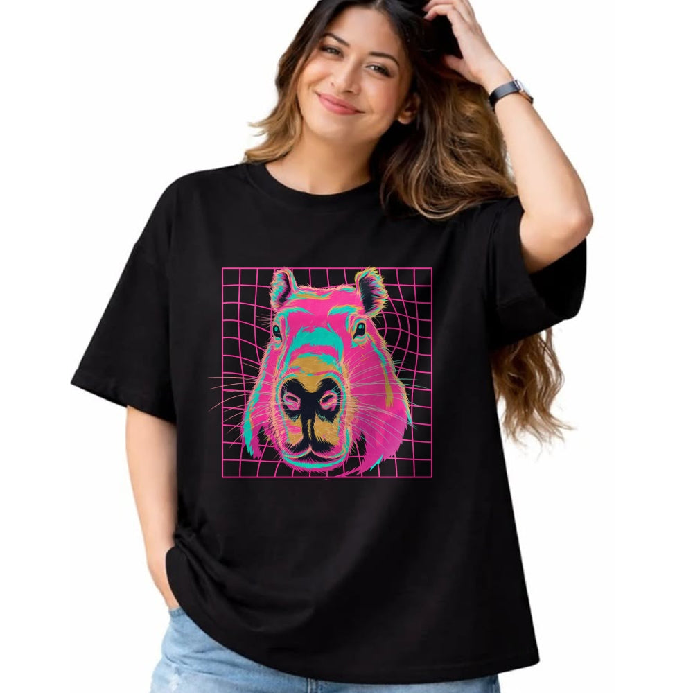 Cute Capybara Shirt, Funny Capybara Unisex T-Shirt/Hoodie/Sweatshirt HLT00 - Capybara Retro Art Long Sleeve T-Shirt