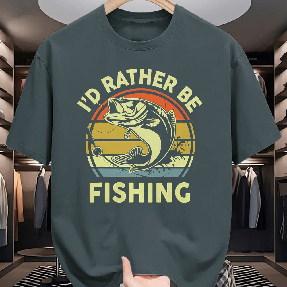 Funny Fishing Shirt, Gift For Fishing Lover Unisex T-Shirt/Hoodie/Sweatshirt HLT00 - Men_s Fishing Id Rather Be Fishing Graphic Tee Funny Fishing T-Shirt