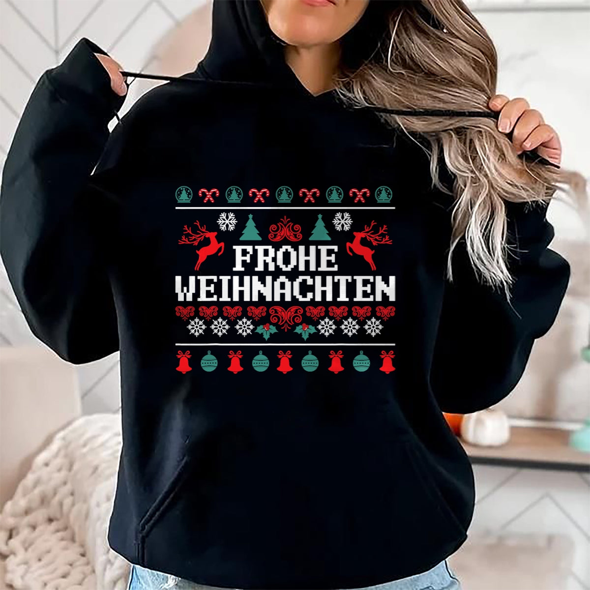 Christmas Shirts for Family, Funny christmas shirts, Christmas Unisex T-Shirt/Hoodie/Sweatshirt HLT00 - Frohe Weihnachten German Merry Christmas Holidays Germany T-Shirt