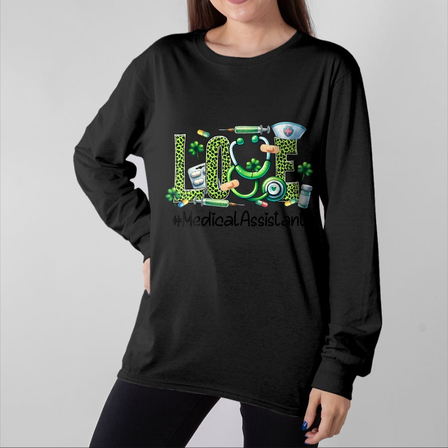 Patrick Day Shirts for Family, Funny Patrick Day shirts, st patrick's day Unisex T-Shirt/Hoodie/Sweatshirt HLT00 - Love Medical Assistant Life Nurse Shamrock Saint Patrick Day T-Shirt