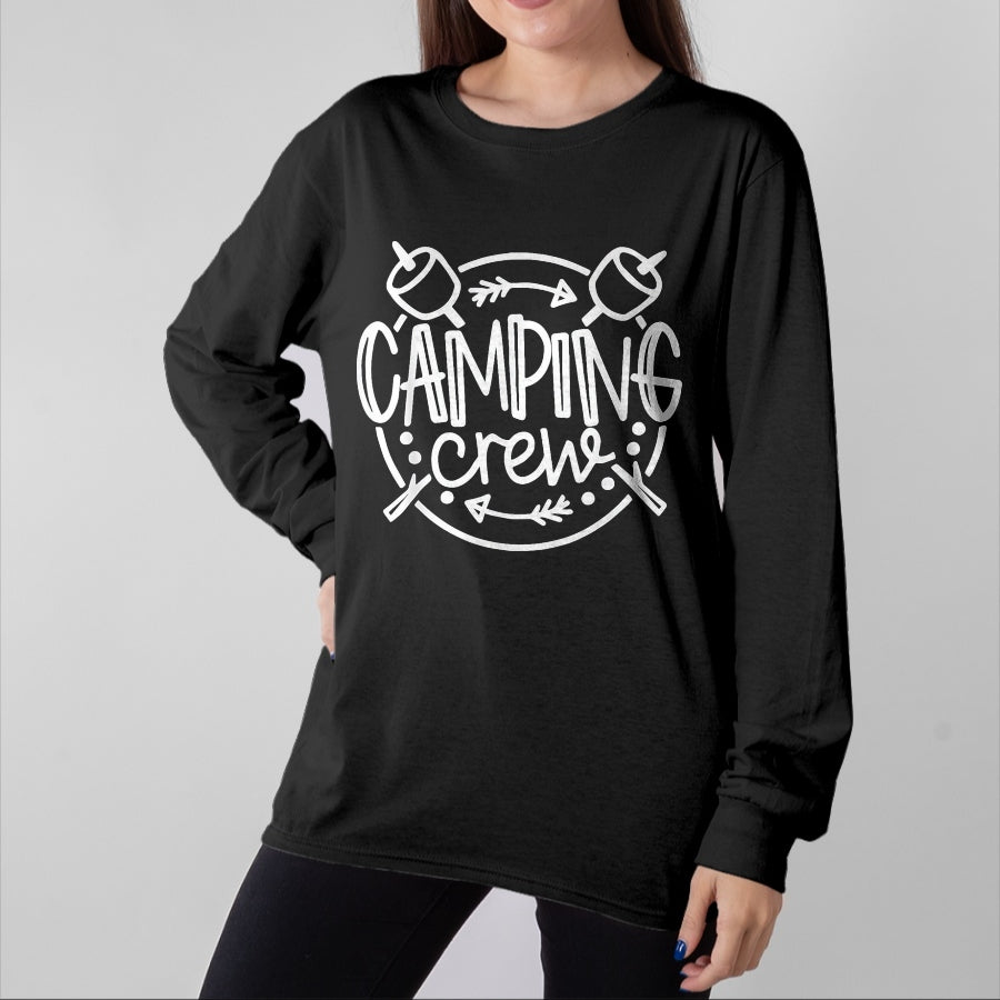 Funny Camping Shirt, Gift For Camping Lover Unisex T-Shirt/Hoodie/Sweatshirt HLT00 - Camping Matching Shirts for Family Camper Group Camping Crew T-Shirt, Women, Black, X-Large