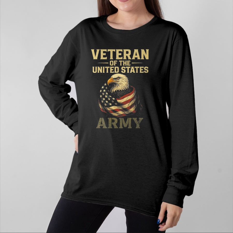 Proud Veteran Shirt, Funny Veteran UnisexT-Shirt/Hoodie/Sweatshirt HLT00 - Veteran of THE United States Army - Patriotic Eagle T-Shirt, Men, Navy Blue, XX-Large