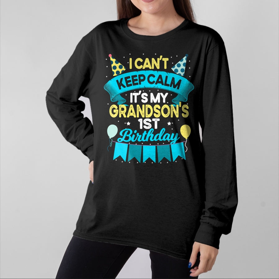 Best Grandma Shirt, Proud Grandma Unisex T-Shirt/Hoodie/Sweatshirt HLT00 - 1 Years Old Grandson Gift It_s My Grandson 1st Birthday T-Shirt
