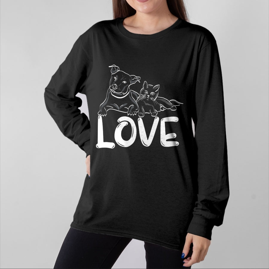 Cat Love Shirt, Funny Cat Lover Gift UnisexT-Shirt/Hoodie/Sweatshirt HLT00 - I Love My Cat Dog Animal Paws T-Shirt for Men Women Kids (1)