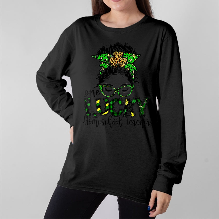 Patrick Day Shirts for Family, Funny Patrick Day shirts, st patrick's day Unisex T-Shirt/Hoodie/Sweatshirt HLT00 - One Lucky Homeschool Teacher St Patrick Day Teacher LOVE KID T-Shirt