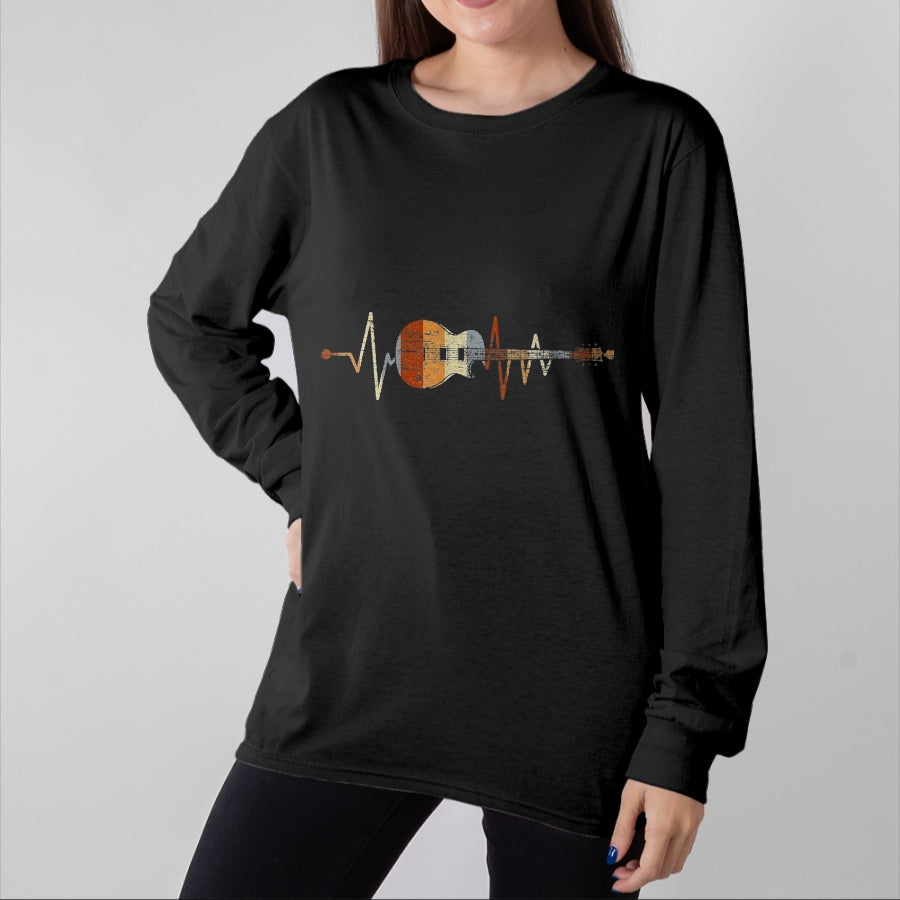 Guitar Lover Shirt, Funny Guitar UnisexT-Shirt/Hoodie/Sweatshirt HLT00 - Heartbeat Guitarist Guitar T-Shirt, Men, Black, 3X-Large