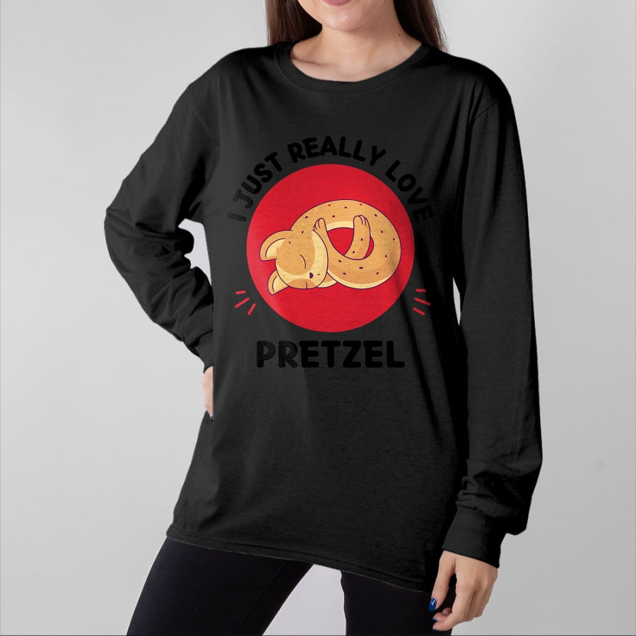 Cat Love Shirt, Funny Cat Lover Gift UnisexT-Shirt/Hoodie/Sweatshirt HLT00 - Kawaii Cat I Just Really Love Cute Cat Pretzel Lover T-Shirt