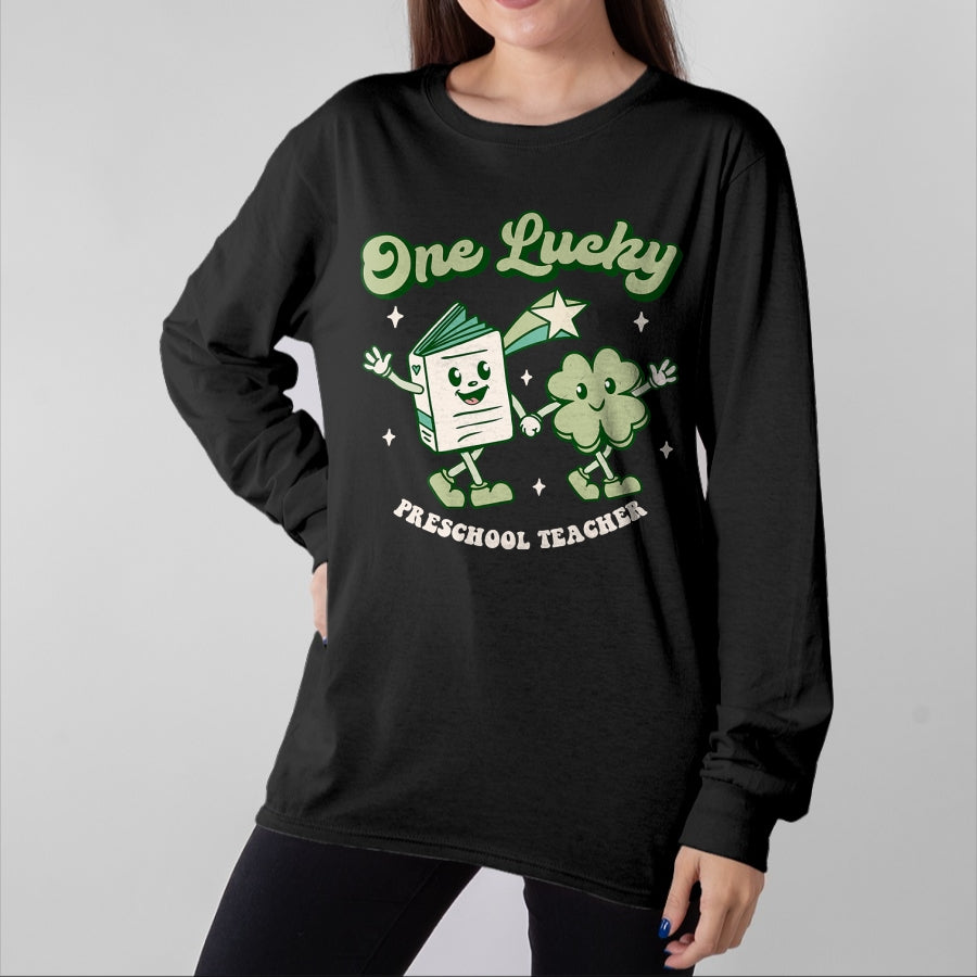 Patrick Day Shirts for Family, Funny Patrick Day shirts, st patrick's day Unisex T-Shirt/Hoodie/Sweatshirt HLT00 - One Lucky Mom Plaid Shamrock Heart St Patrick Day Mommy Mama T-Shirt