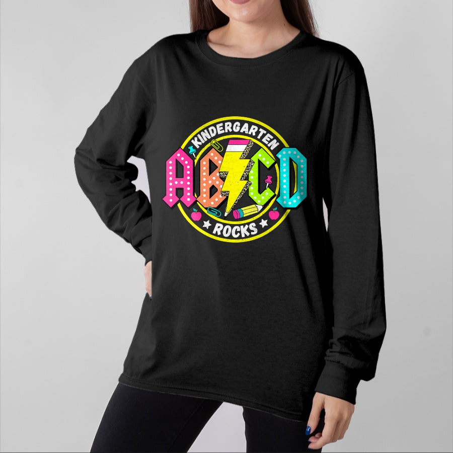 Best Student Shirt, Funny Back To School UnisexT-Shirt/Hoodie/Sweatshirt HLT00 - Kindergarten Rocks ABCD Back to School Funny Rock Teacher T-Shirt