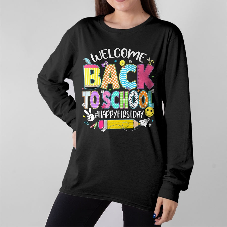 Best Student Shirt, Funny Back To School UnisexT-Shirt/Hoodie/Sweatshirt HLT00 - Welcome Back to School Happy First Day of School Teacher Kid T-Shirt, Men, Black, 3X-Large
