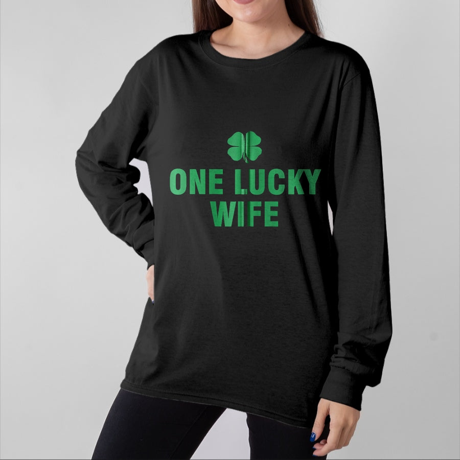 Best Wife Shirt, Wife and Husband Unisex T-Shirt/Hoodie/Sweatshirt HLT00 - Gift for wife T shirt, lucky wife One Lucky Wife Zip Hoodie