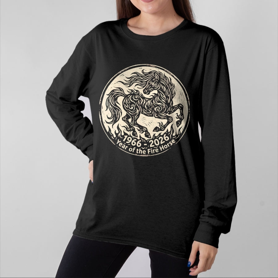 Best Horse Lover Shirt , Funny Horse UnisexT-Shirt/Hoodie/Sweatshirt HLT00 - 1966 2026 Year of The Fire Horse Chinese Zodiac 1966 Vintage T-Shirt, Men, Black, 3X-Large