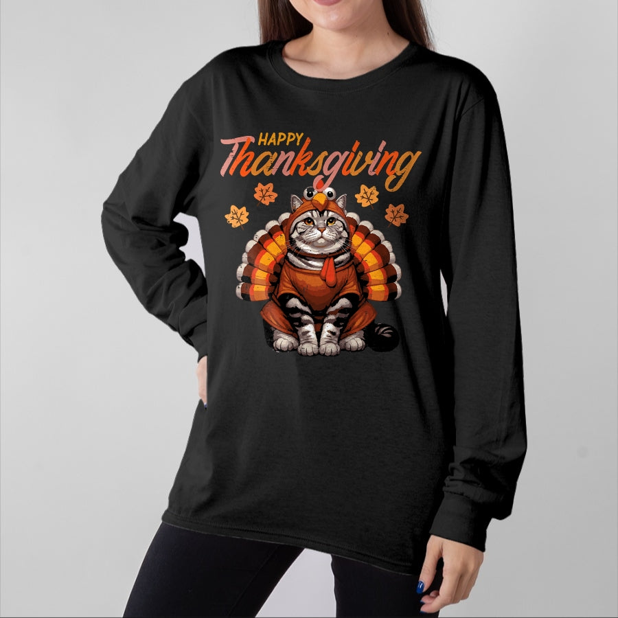Best Thanksgiving Family Shirt , Funny Thanksgiving UnisexT-Shirt/Hoodie/Sweatshirt HLT00 - Happy Thanksgiving Cat Turkey Day Fall Women Girls Kids Men T-Shirt