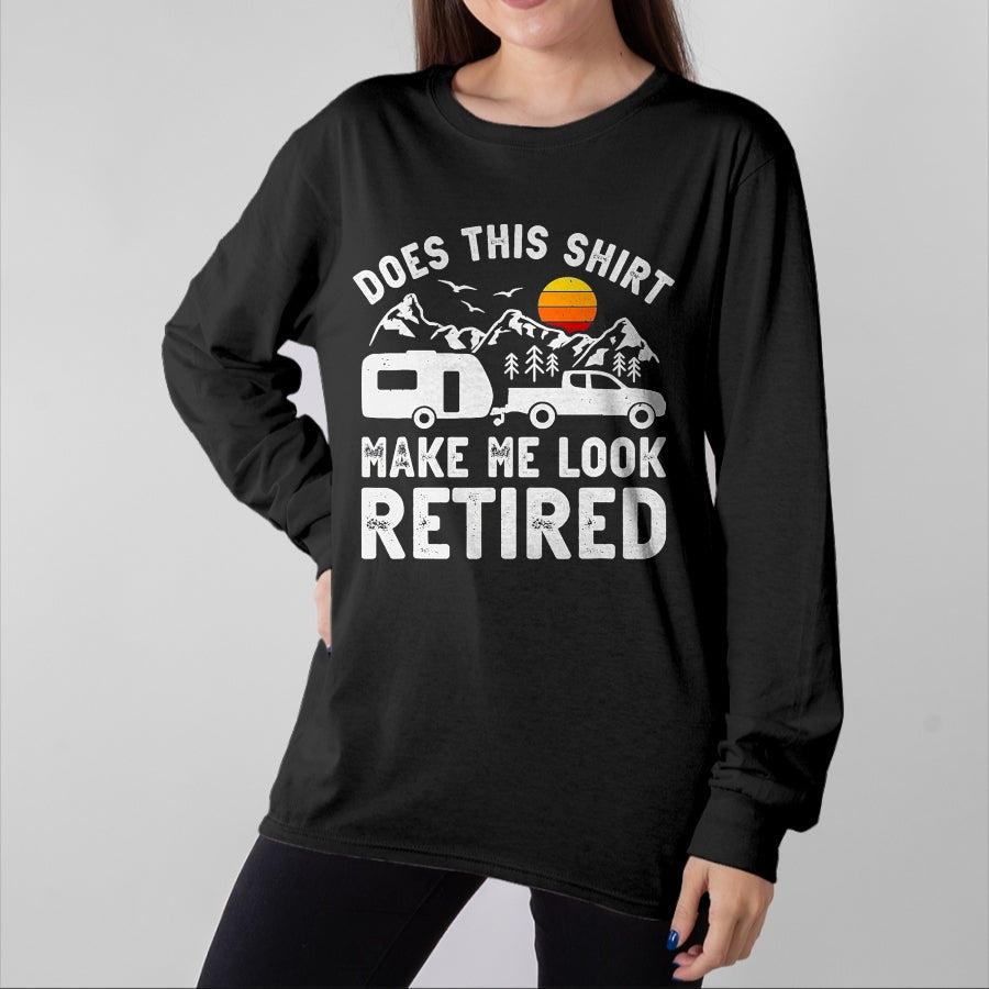 Funny Camping Shirt, Gift For Camping Lover Unisex T-Shirt/Hoodie/Sweatshirt HLT00 - Retired Camper Retirement Camping T-Shirt, Men, Heather Blue, XX-Large