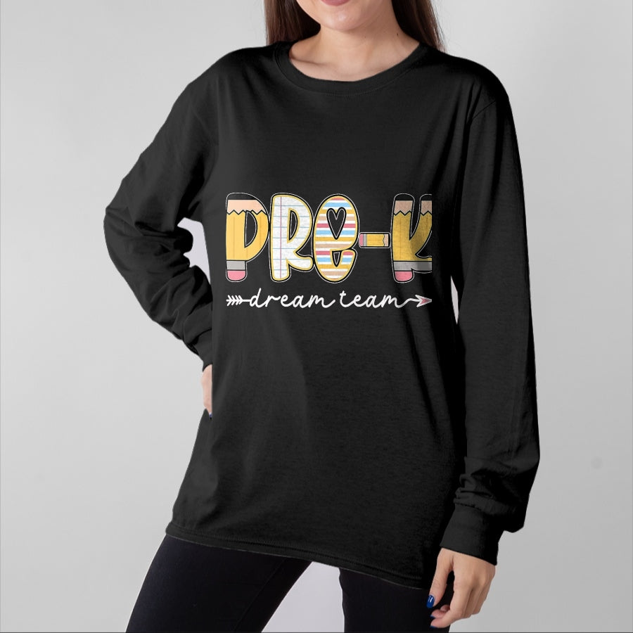 Best Student Shirt, Funny Back To School UnisexT-Shirt/Hoodie/Sweatshirt HLT00 - Pre-K Dream Team Back to School Preschool Teacher Kids T-Shirt, Men, Black, 3X-Large