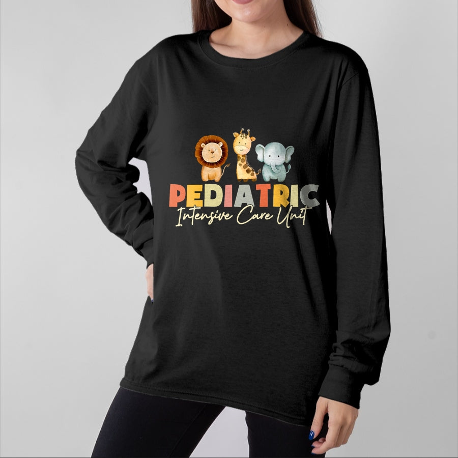 Funny Nurse Shirt, Nurse Unisex T-Shirt/Hoodie/Sweatshirt HLT00 - Pediatric Intensive Care Unit Nurse Cute Animals PICU Nurse T-Shirt