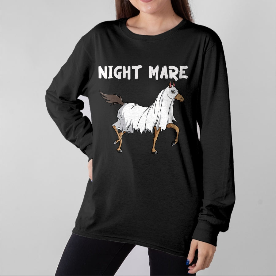 Best Horse Lover Shirt , Funny Horse UnisexT-Shirt/Hoodie/Sweatshirt HLT00 - Horse Ghost Night Mare Equestrian Horse Lover Halloween T-Shirt