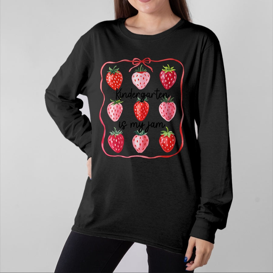 Best Student Shirt, Funny Back To School UnisexT-Shirt/Hoodie/Sweatshirt HLT00 - Kindergarten is My Jam Strawberry Teacher Kid Back to School T-Shirt