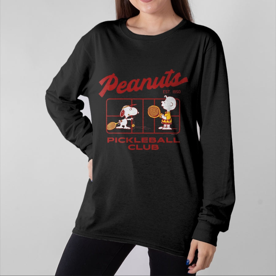 Funny Pickleball Shirt, Pickleball Lover Unisex T-Shirt/Hoodie/Sweatshirt HLT00 - Peanuts - Pickleball Club T-Shirt, Men, Black, 3X-Large