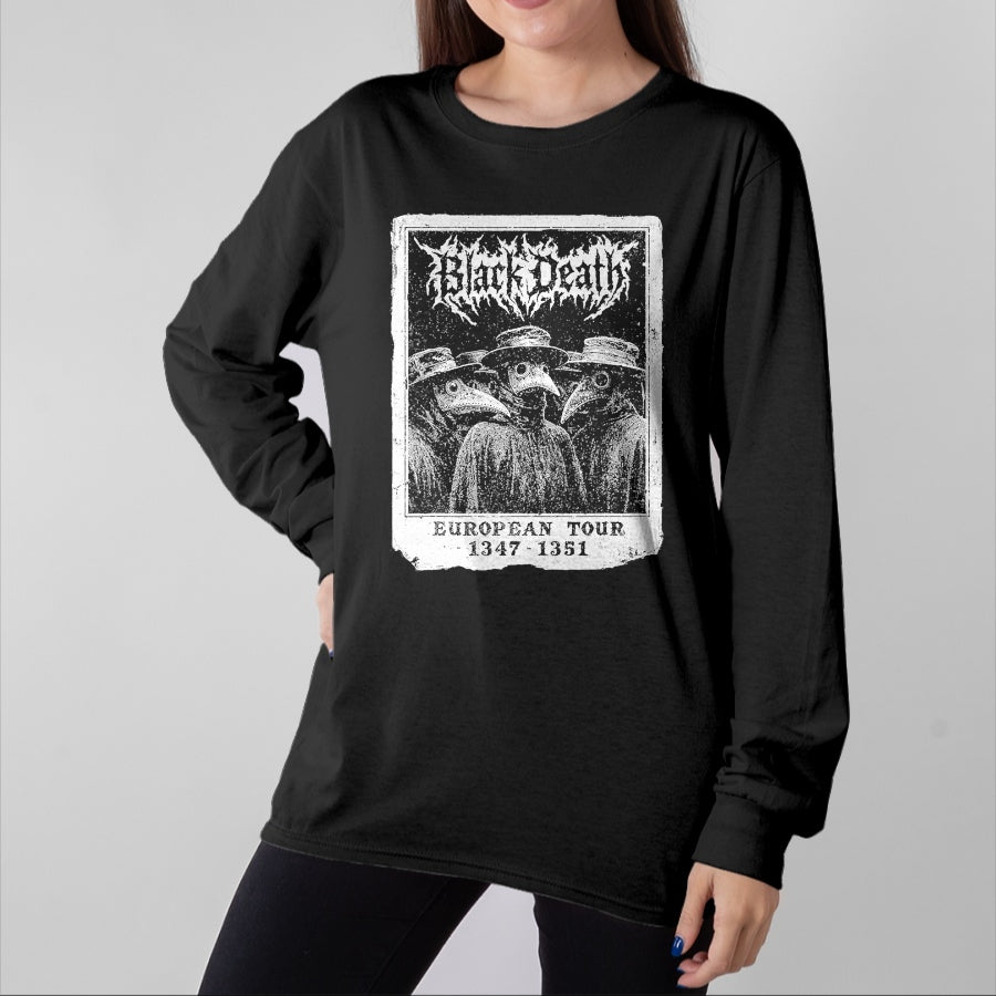 Best Doctor Shirt, Funny Doctor UnisexT-Shirt/Hoodie/Sweatshirt HLT00 - Black Death European Tour Plague Doctor Fake Band Merch T-Shirt