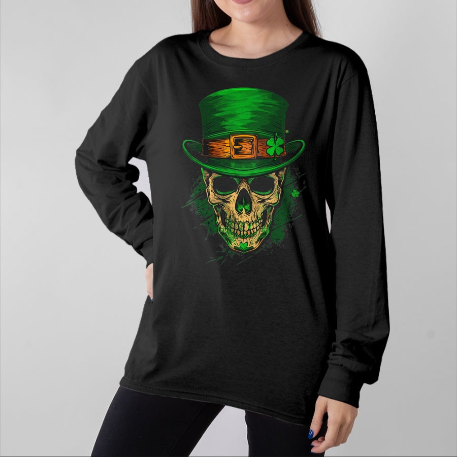 Patrick Day Shirts for Family, Funny Patrick Day shirts, st patrick's day Unisex T-Shirt/Hoodie/Sweatshirt HLT00 - Skull St Patrick Day of the Dead Lucky Shamrock T-Shirt