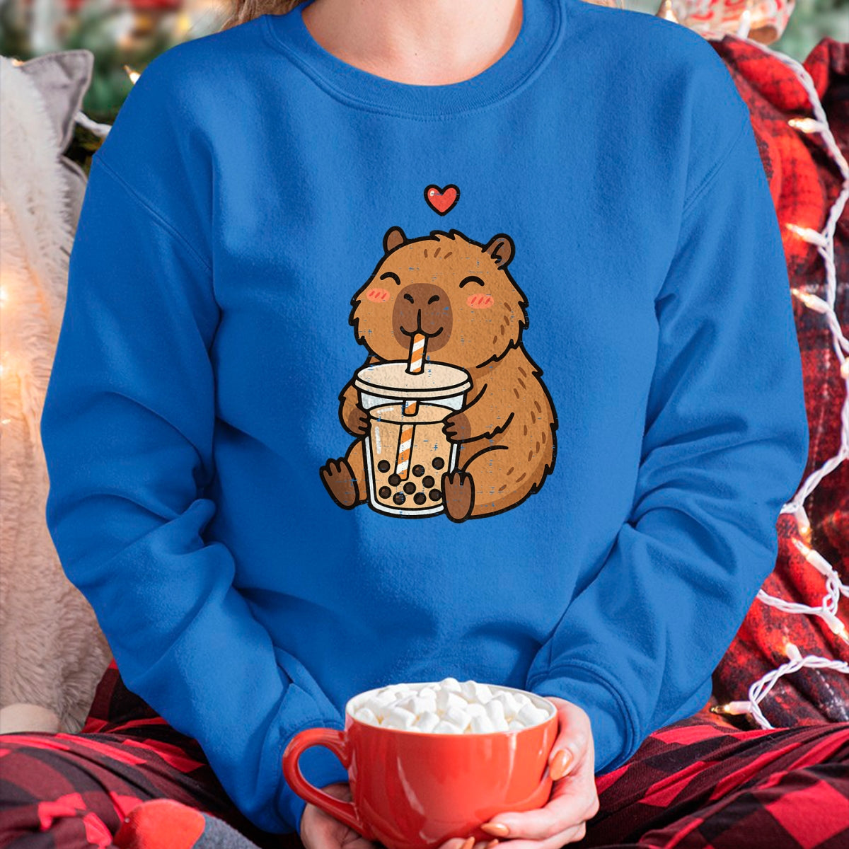 Cute Capybara Shirt, Funny Capybara UnisexT-Shirt/Hoodie/Sweatshirt HLT00 - Capybara Boba Bubble Milk Tea Cute Capy Rodent Men Women Kid T-Shirt