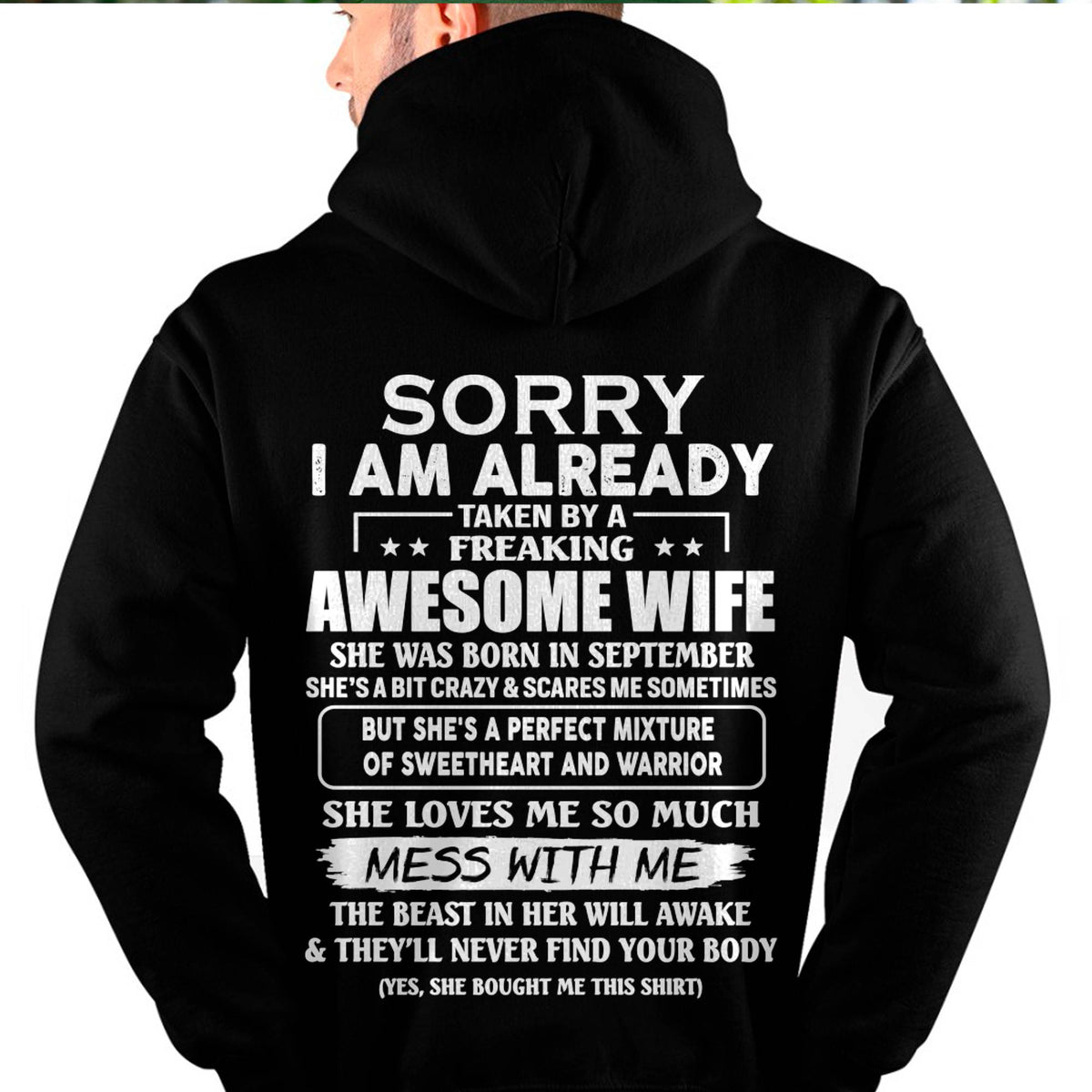 September - Sorry I’m Already Taken by an Awesome Wife - Perfect Gift From Wife - DTSM09 (SKU68-86-09)