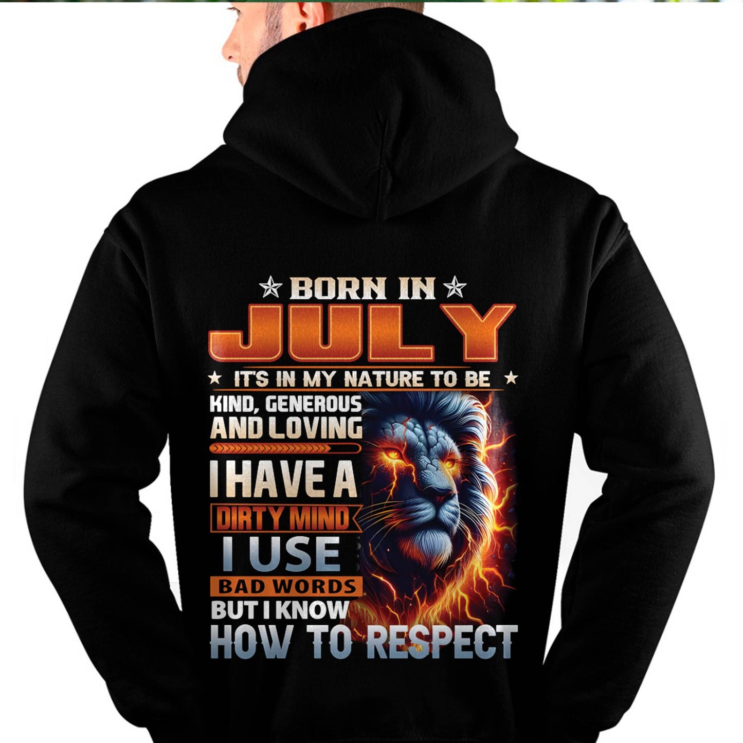 JULY - DIRTY MIND BUT KNOWS RESPECT - BIRTHDAY T-SHIRT FOR MEN - DTSM07 (SKU08-84-07)