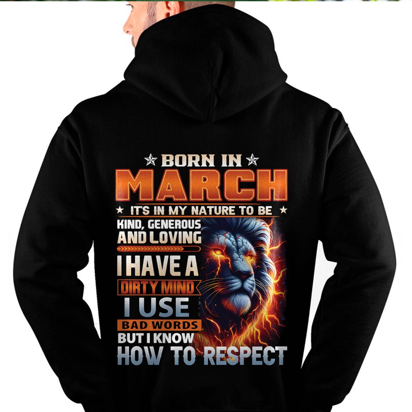 MARCH - DIRTY MIND BUT KNOWS RESPECT - BIRTHDAY T-SHIRT FOR MEN - DTSM03 (SKU08-84-03)