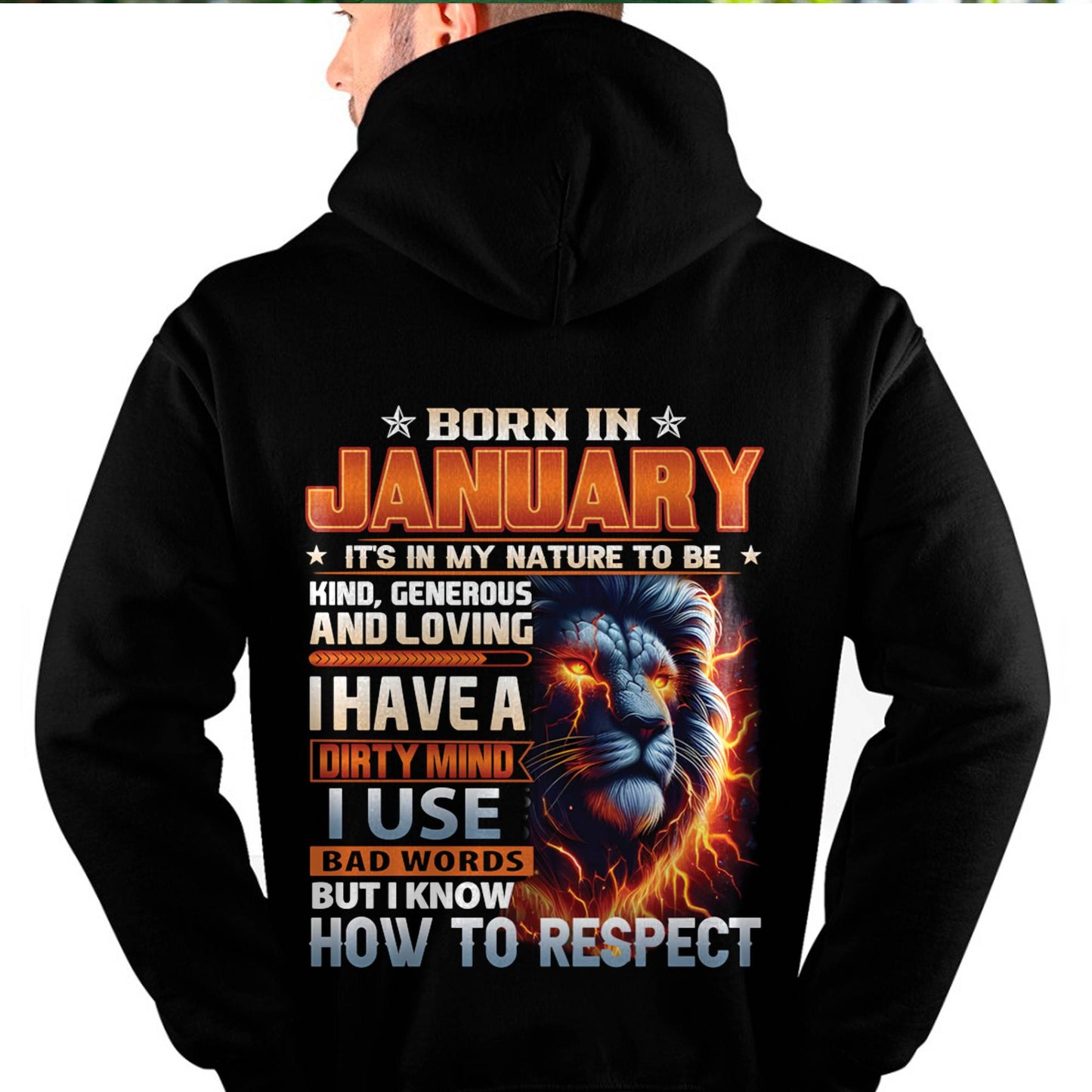 JANUARY - DIRTY MIND BUT KNOWS RESPECT - BIRTHDAY T-SHIRT FOR MEN - DTSM01 (SKU08-84-01)