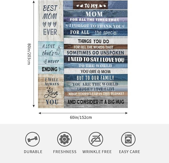 TO MY MOM - GIFT FROM SON & DAUGHTER - Sherpa Fleece Quilt Blanket
