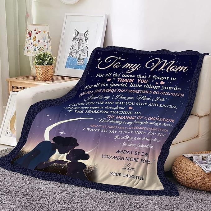 TO MY MOM - GIFT FROM DAUGHTER - Sherpa Fleece Quilt Blanket