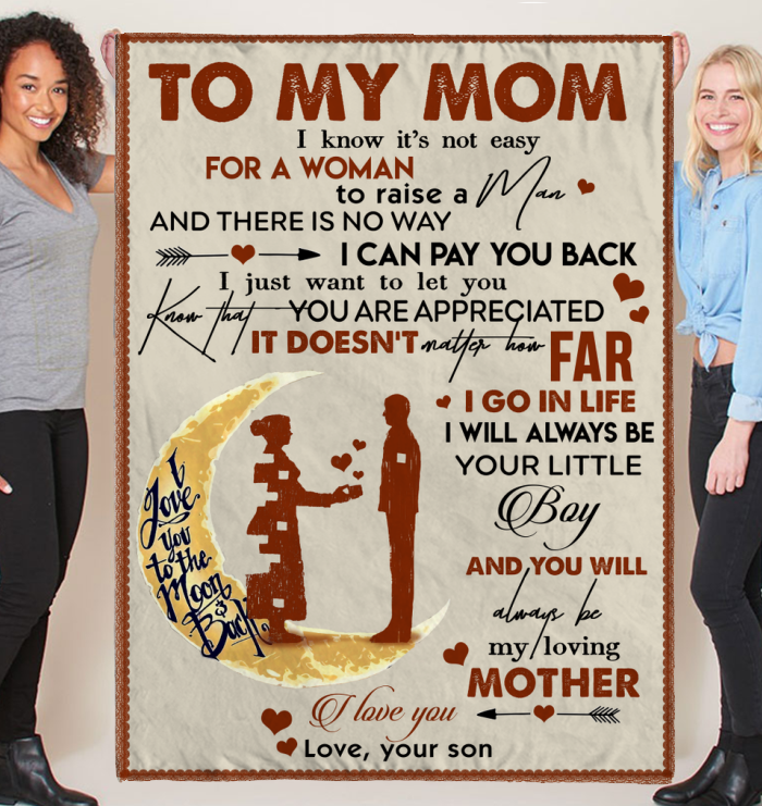 TO MY MOM - GIFT FROM SON - Sherpa Fleece Quilt Blanket