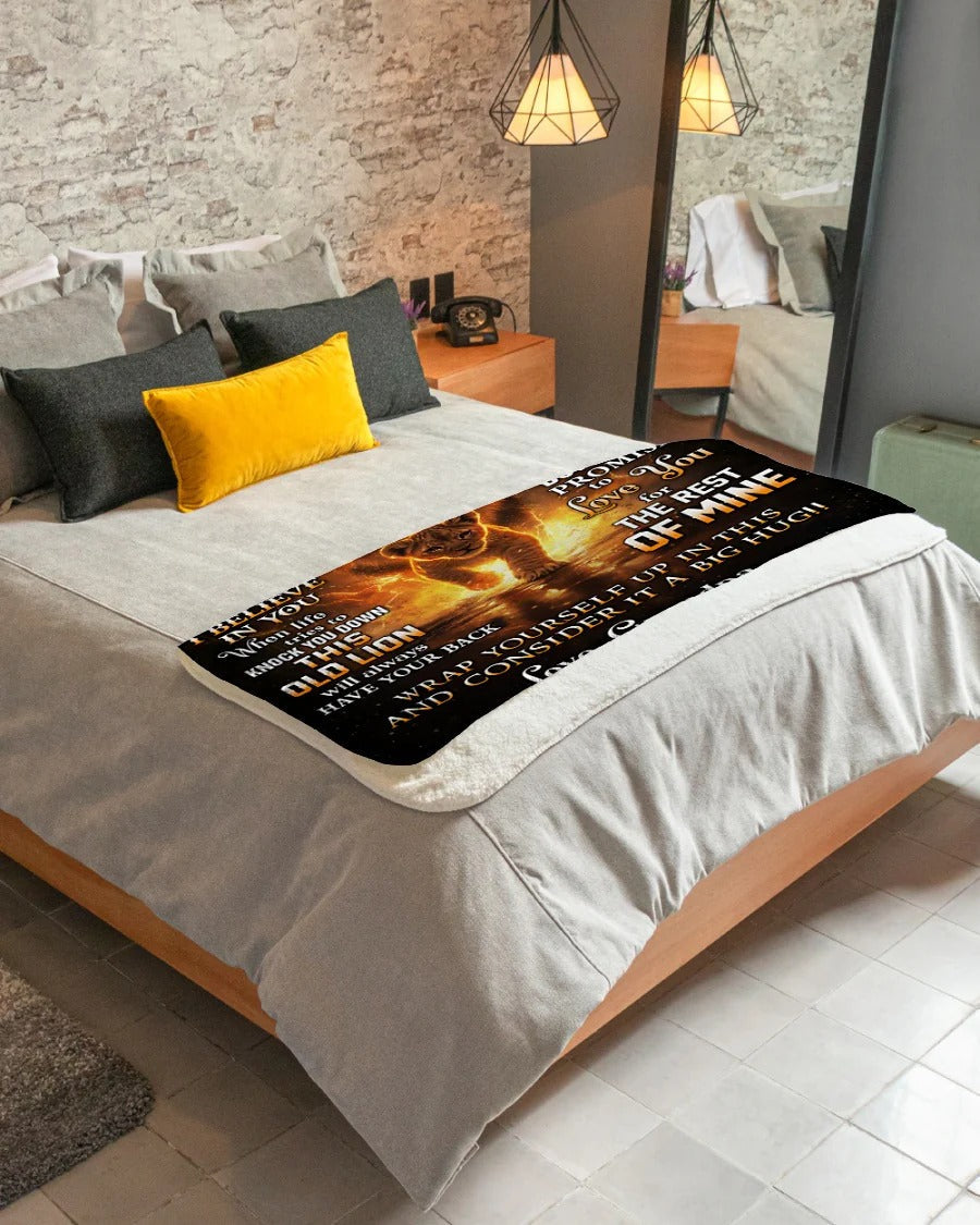 BLANKET FOR GRANDSON – COMFORT & WARMTH GIFT FROM GRANDPA Sherpa Fleece Quilt Blanket NTTD00 (SKUB10-116)