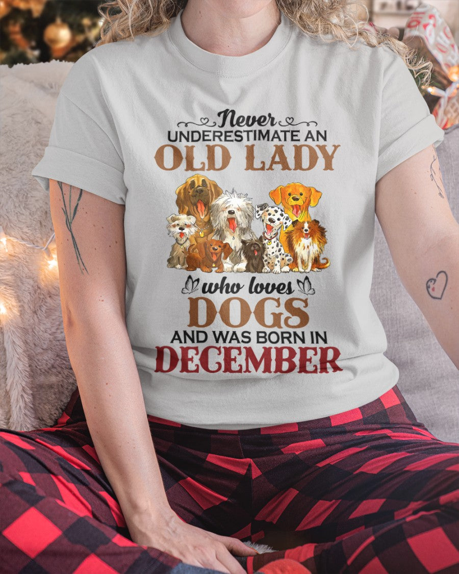 An Old December Lady Who Loves Dogs - Perfect Shirt For Women DTSM12