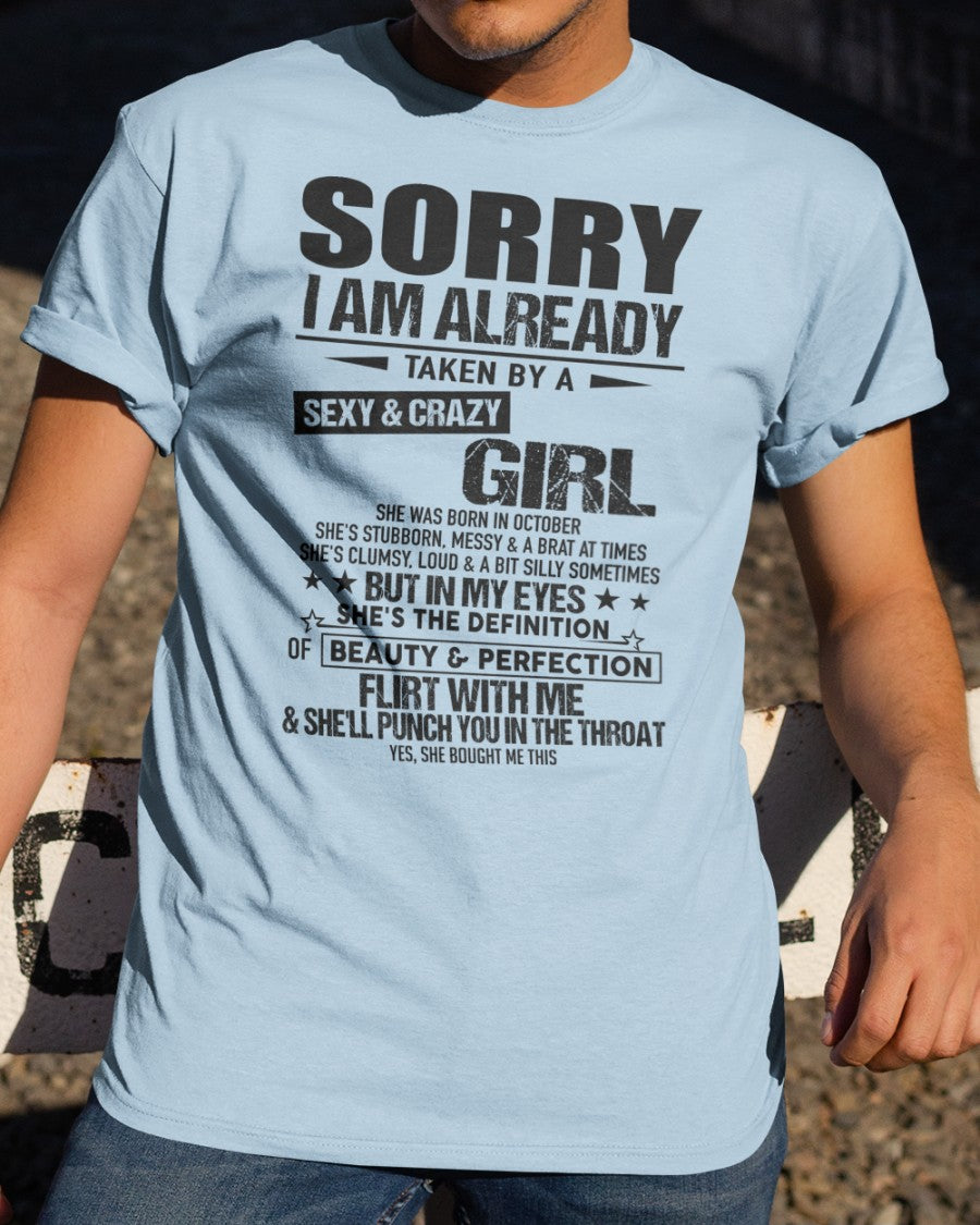 Sexy & Crazy October Girlfriend Tee - Perfect T-Shirt For Your Boyfriend DTSM10 (SKU.SR.GIRL-10)