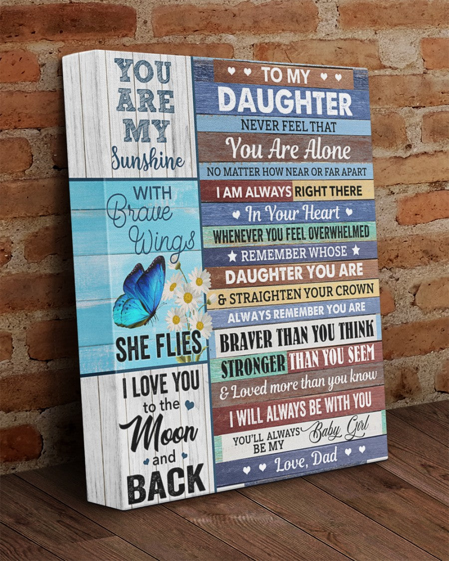 To My Daughter From Dad Canvas