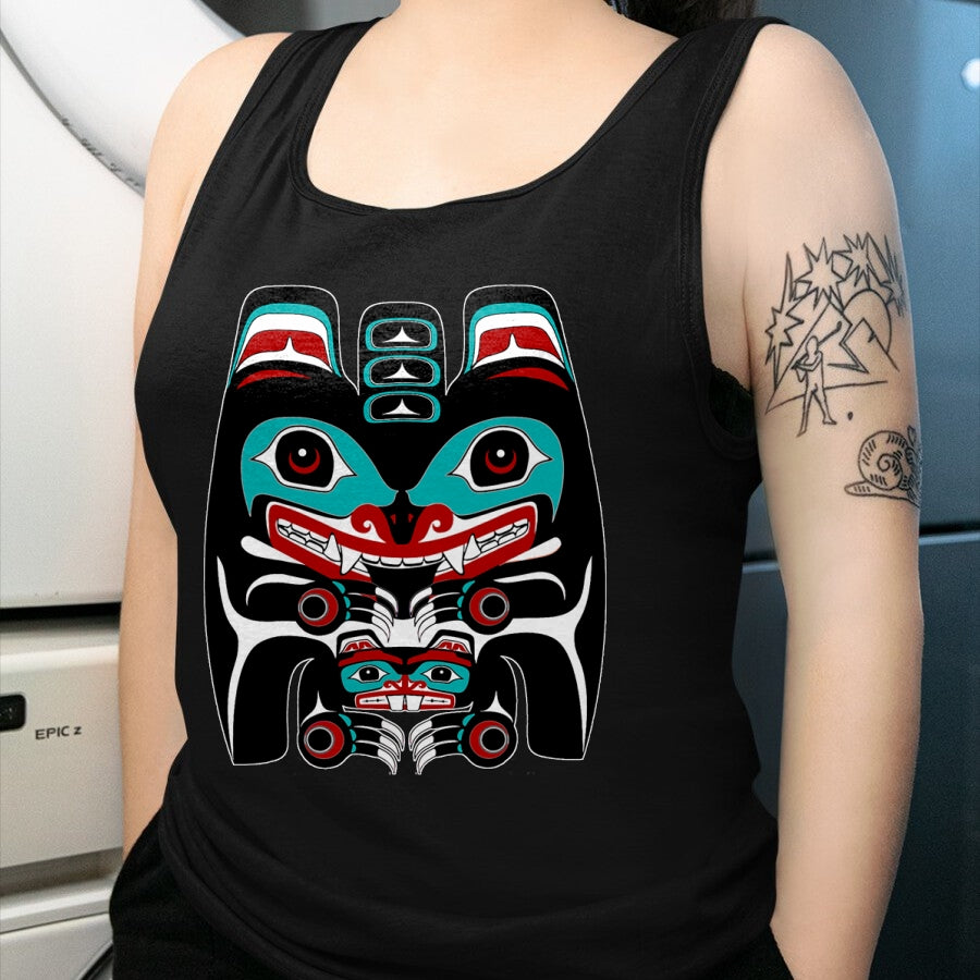 Native American T-Shirts, Vintage Native American Unisex T-Shirt/Hoodie/Sweatshirt HLT00 - Indigenous Alaska Native American Art Style Bear & Beaver T-Shirt