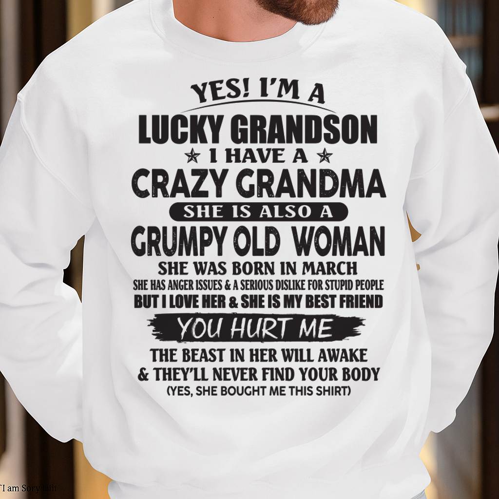 MARCH - LUCKY GRANDSON OF CRAZY GRANDMA - FROM GRANDMA - DTSM03 (SKU10-173-03)