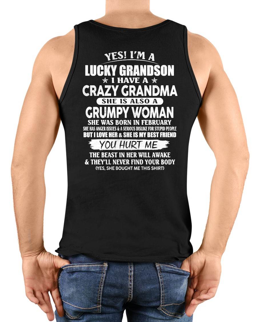 FEBRUARY - LUCKY GRANDSON OF CRAZY GRANDMA - PERFECT GIFT FROM GRANDMA - DTSM02 (SKU2607-03-02)