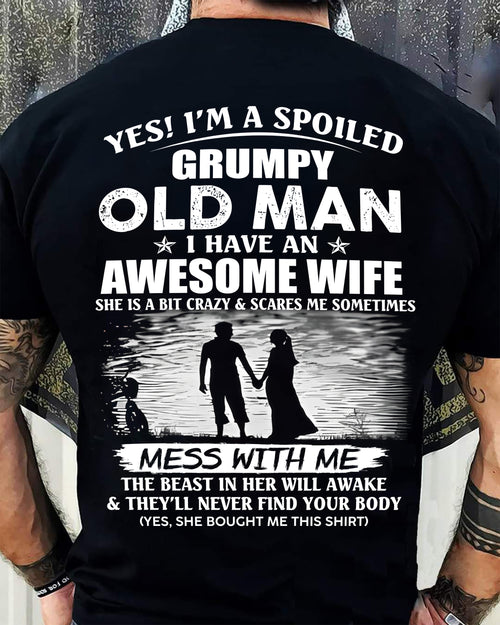 GRUMPY OLD MAN T-SHIRT – AWESOME WIFE GIFT FROM WIFE - DTSM00 (SKU10-79-00)