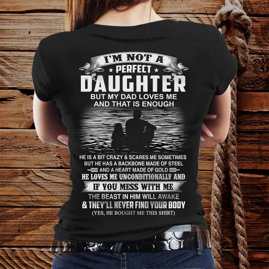 Daughter Shirt – Love & Protection Tee - Perfect Gift for Your Daughter From Dad - DTSM00 (SKU07-156-00)